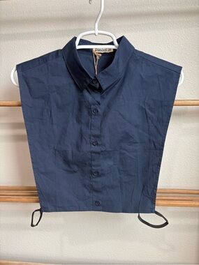 Pastel Navy Button-Front Detachable Collar Dickey | kids XXL | NWT